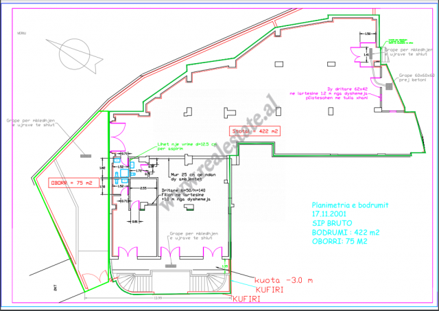 Commercial premises for sale in Haxhi Hysen Dalliu street in Tirana.
It is located on the undergrou